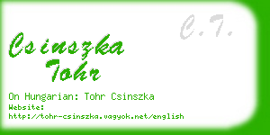 csinszka tohr business card